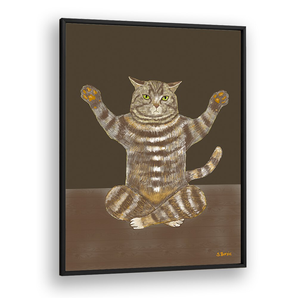 Vintage painting - YOGA CAT by Asianmonk