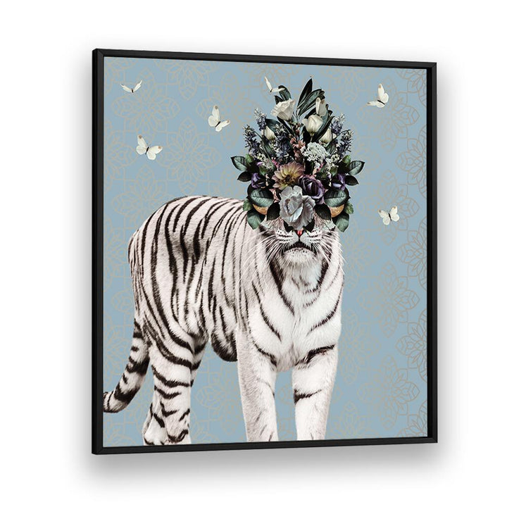 Juliya painting - SPRING FLOWER BONNET ON WHITE TIGER by Asianmonk