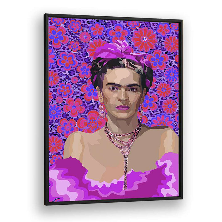 FRIDA IN PURPLE FLOWERS