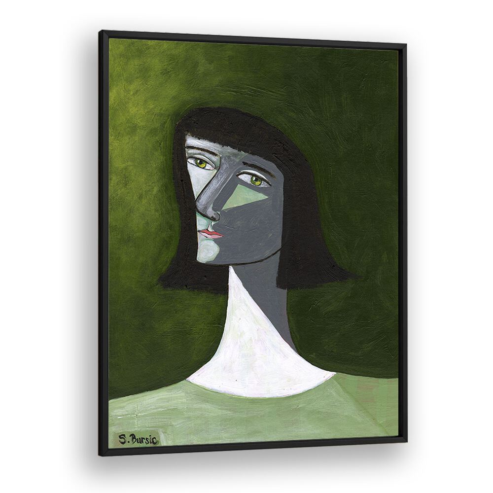 Vintage painting - LADY IN GREEN by Asianmonk