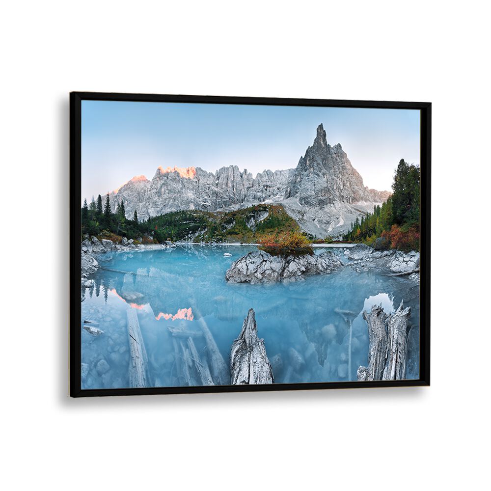 kids painting - TURQUOISE MOUNTAIN LAKE LAGO DI SORAPISS by Asianmonk