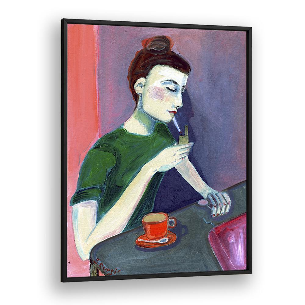 Vintage painting - LADY LIGHTING CIGARETTE by Asianmonk