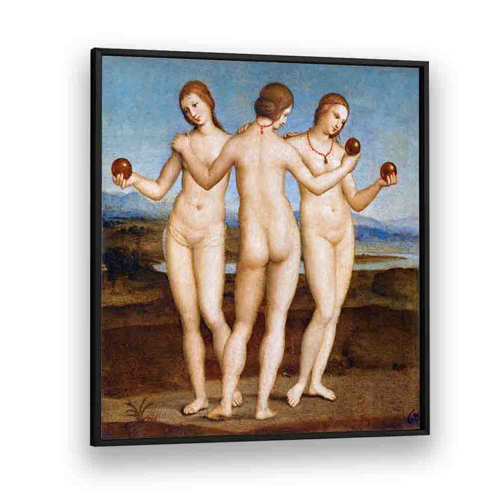 pop art painting - RAPHAEL'S THREE GRACES (1504) by Asianmonk