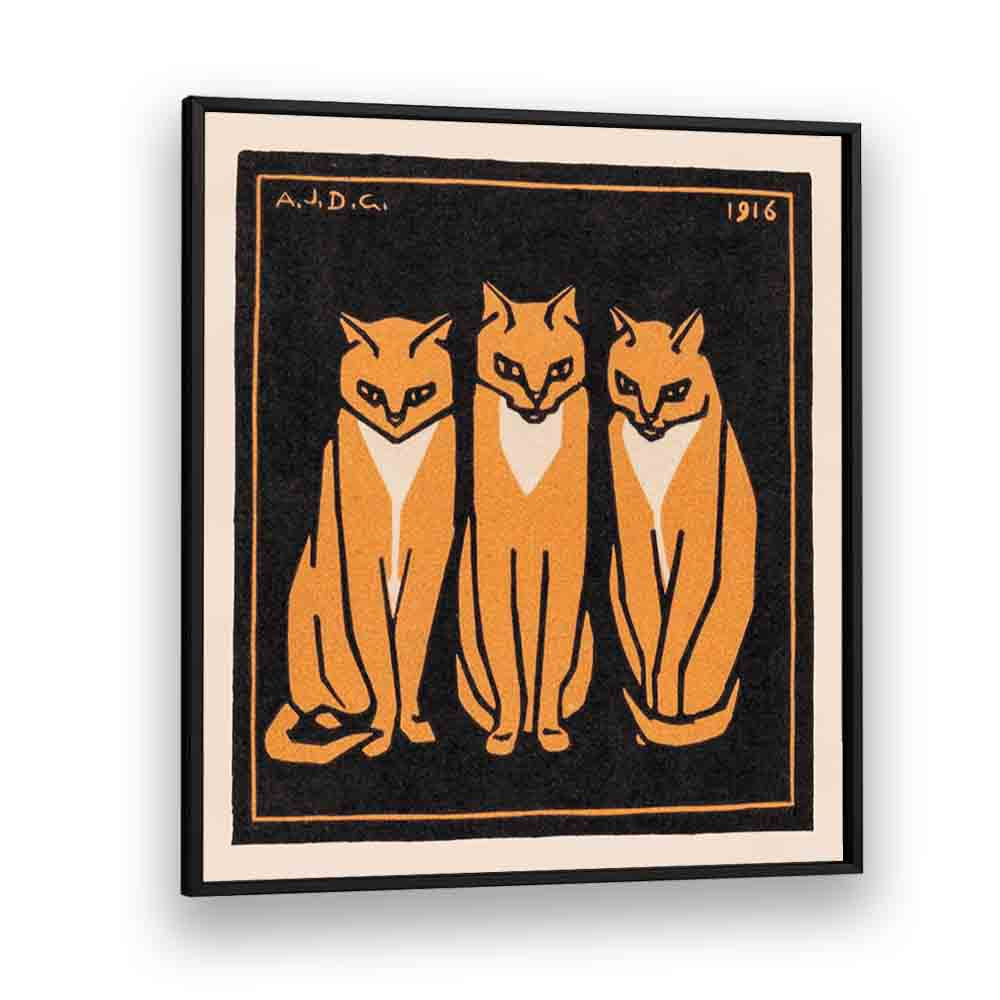 Egyptian painting - THREE CATS (1916) by Asianmonk