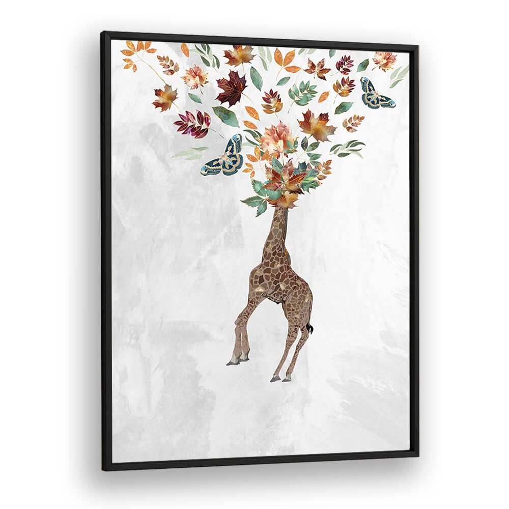 Ritvik Takkar painting - GIRAFFE AUTUM LEAVES HEAD by Asianmonk