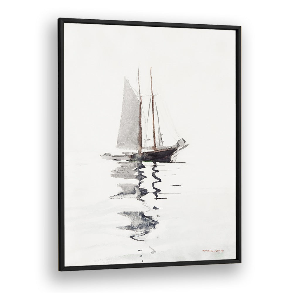 comic painting - TWO–MASTED SCHOONER WITH DORY (1894) by Asianmonk