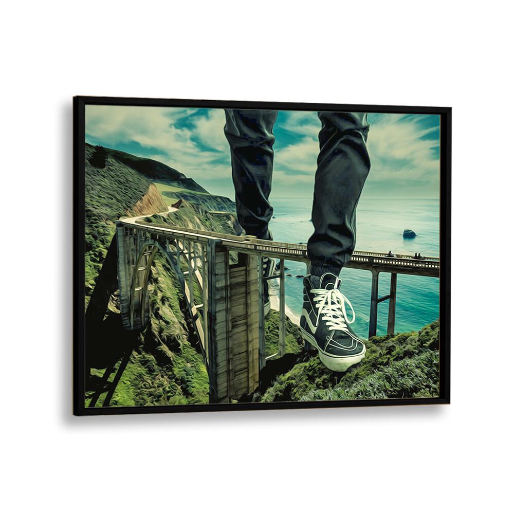 ABSTRACT painting - WALKING OVER BRIDGES by Asianmonk