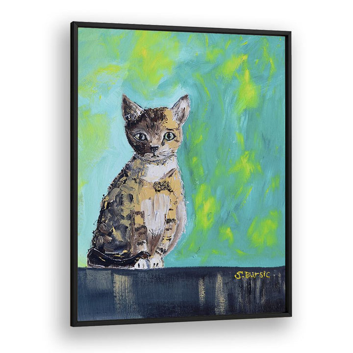 Vintage painting - KITTEN WAITING by Asianmonk