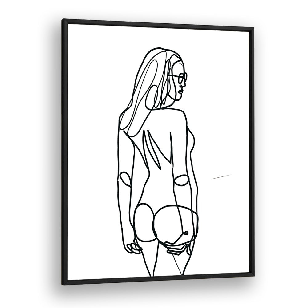 Vintage painting - LINE DRAWING OF WOMAN by Asianmonk