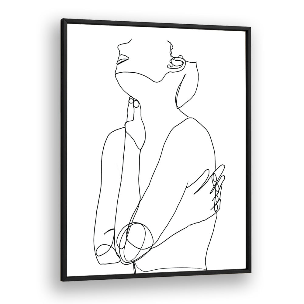 Vintage painting - LINE DRAWING OF WOMAN III by Asianmonk