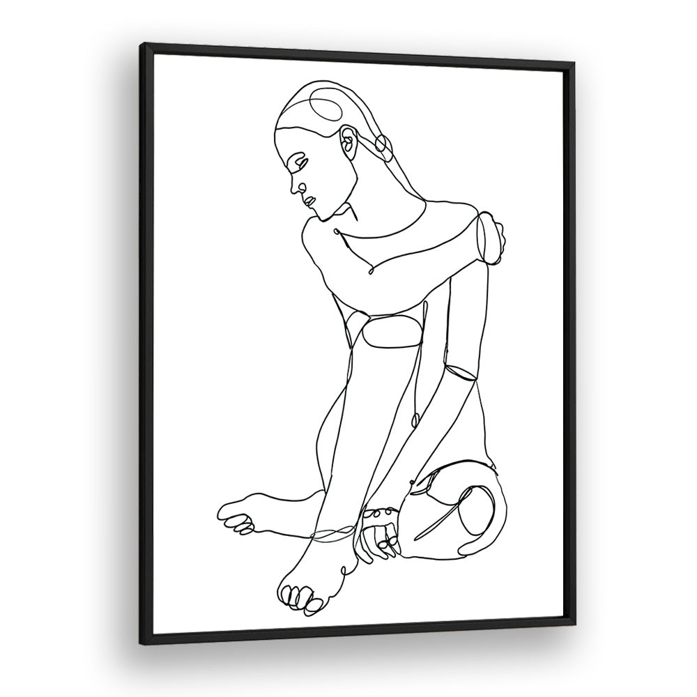 Vintage painting - LINE DRAWING OF WOMAN II by Asianmonk