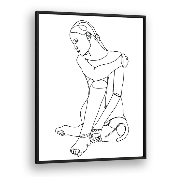 Vintage painting - LINE DRAWING OF WOMAN II by Asianmonk