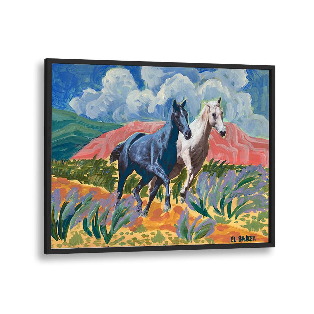 Stunning WATCH THEM RIDE, ANIMAL PAINTINGS featuring vibrant horses in motion, perfect for enhancing any wall.
