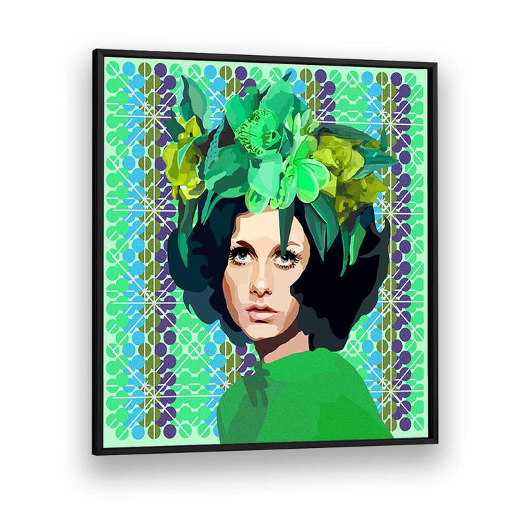 Lynnda Rakos painting - WOMAN IN GREEN by Asianmonk