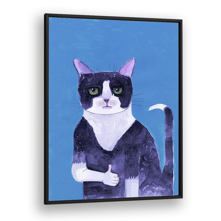 Vintage painting - THUMB'S UP CAT I by Asianmonk