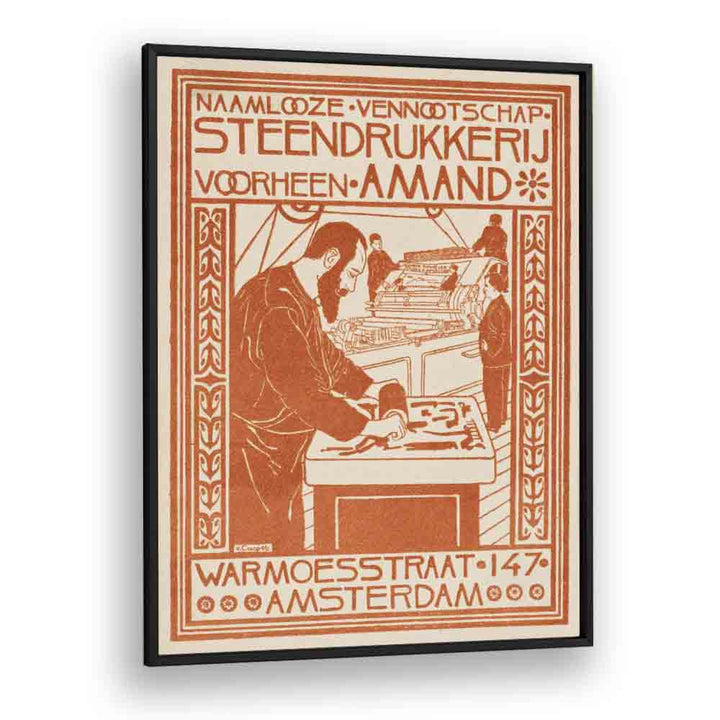 Ohara Koson painting - ADVERTENTIE VAN STEENDRUKKERIJ VOORHEEN AMAND (1880–1928) by Asianmonk