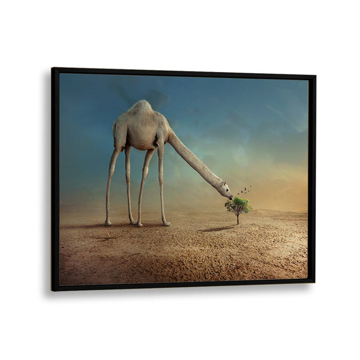 ABSTRACT painting - CAMEL AND TREE BY SULAIMAN ALMAWASH by Asianmonk