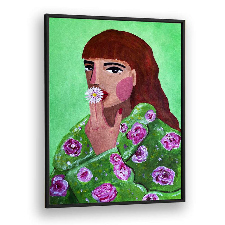 botanical painting - WOMAN SMOKING A FLOWER by Asianmonk