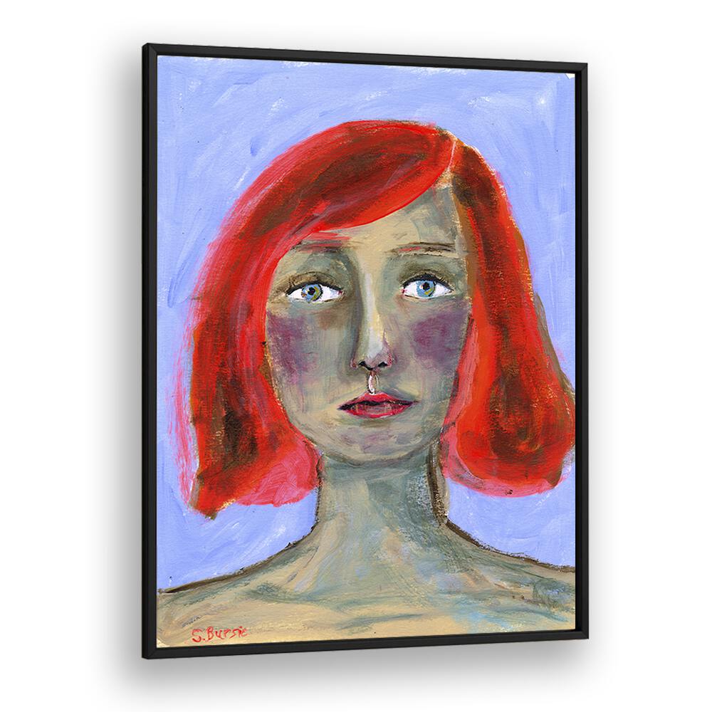 Vintage painting - RED HEAD WOMAN by Asianmonk