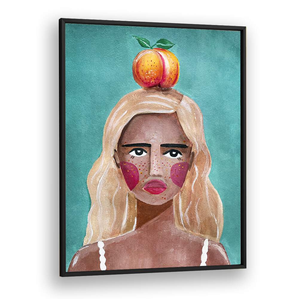 WOMAN WITH PEACH