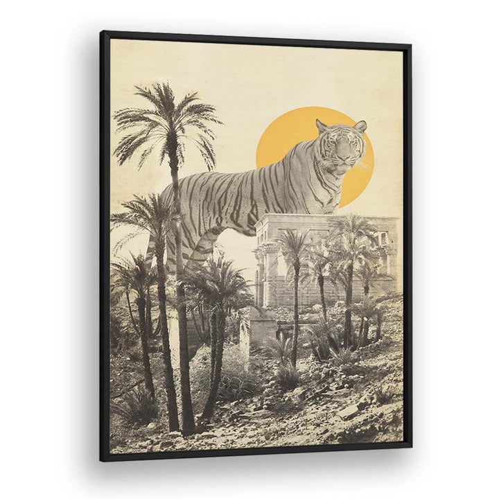 GIANT TIGER IN RUINS BY FLORENT BODART, SURREAL ART PRINTS