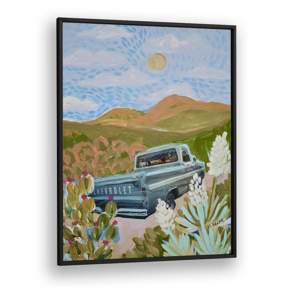 Eleanor Baker painting - VINTAGE TRUCK WEST TEXAS LANDSCAPE by Asianmonk