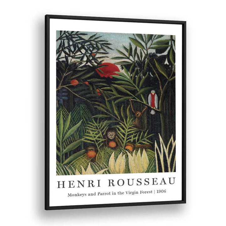 HENRI ROUSSEAU painting - PRIMAL SYMPHONY: HENRI ROUSSEAU'S 'MONKEYS AND PARROT IN THE VIRGIN FOREST' (1906) by Asianmonk