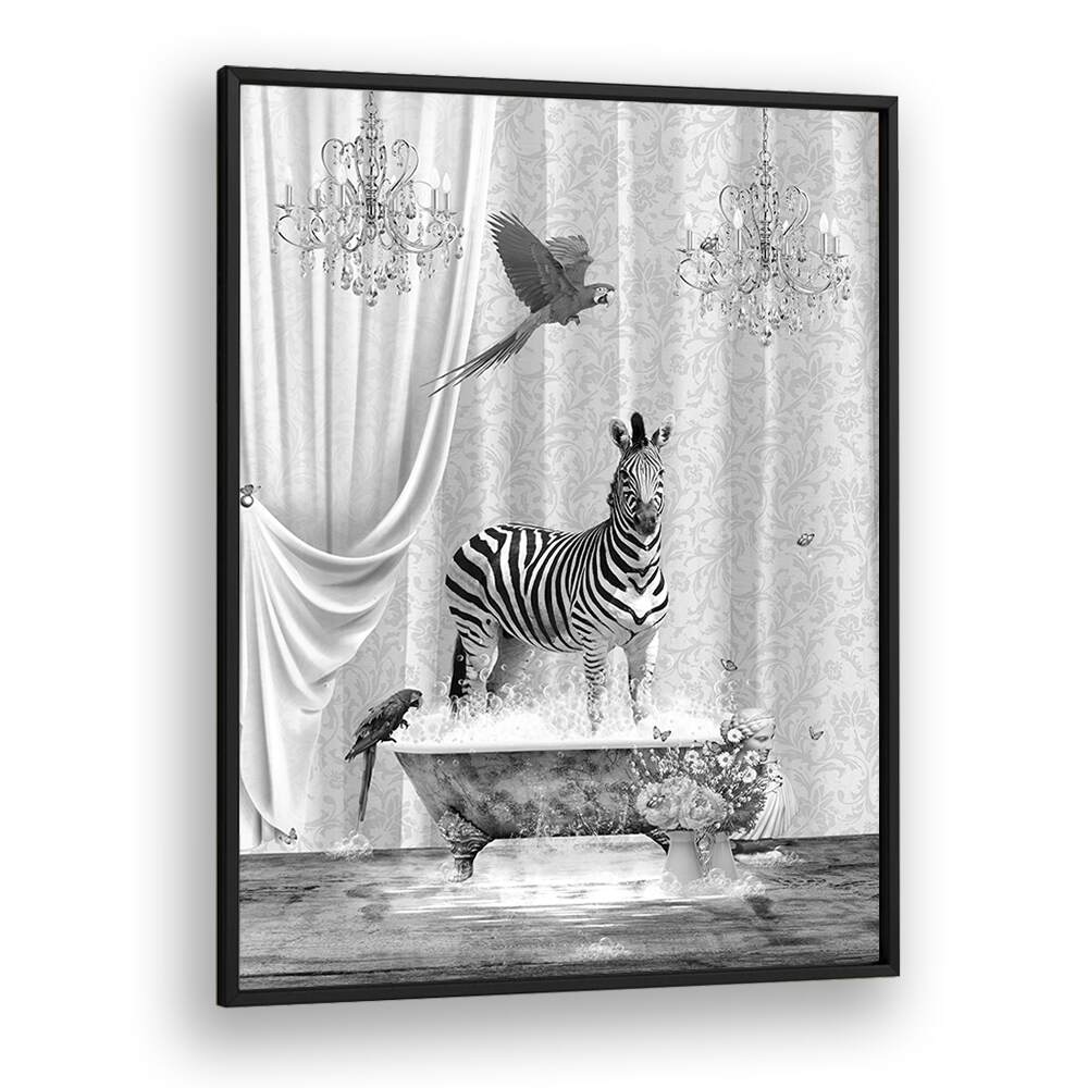 Quotes painting - ZEBRA PARROTS A BUBBLES BLACK A WHITE by Asianmonk