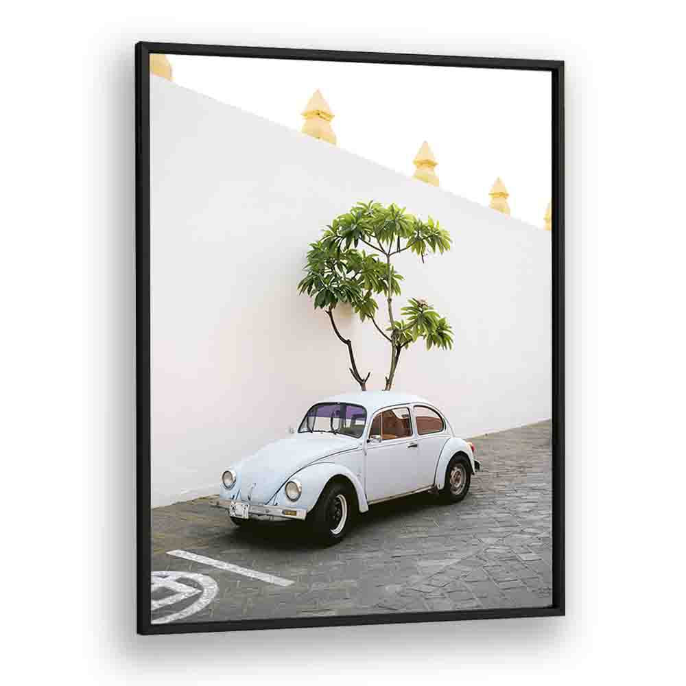 volskwagen beetle-oaxaca mexico car poster in Black Plain Frame