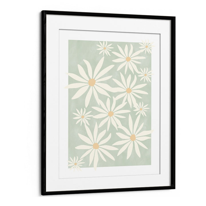 GREEN ABSTRACT FLOWERS BY ELENA RISTOVA, BOTANICAL ART PAINTINGS