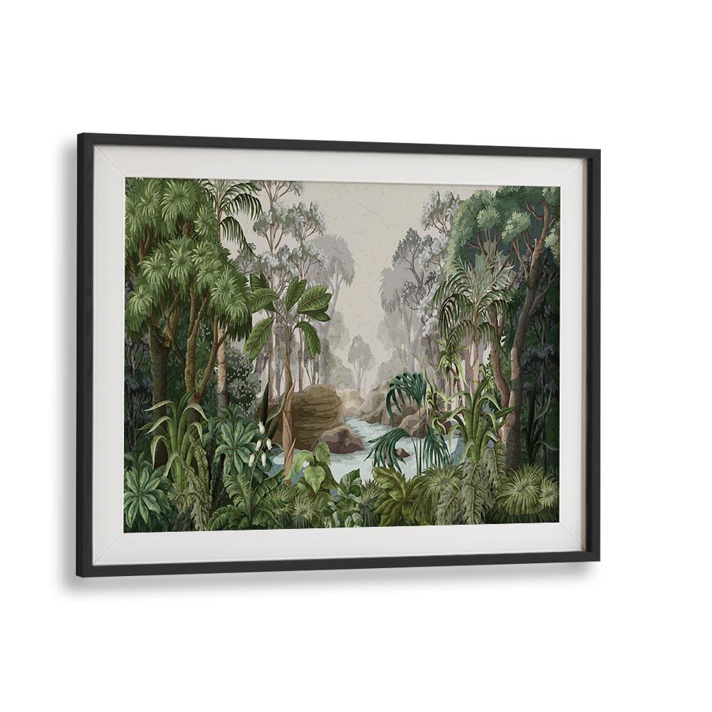 kids painting - JUNGLE LANDSCAPE BOTANICAL FLOWER PAINTINGS by Asianmonk