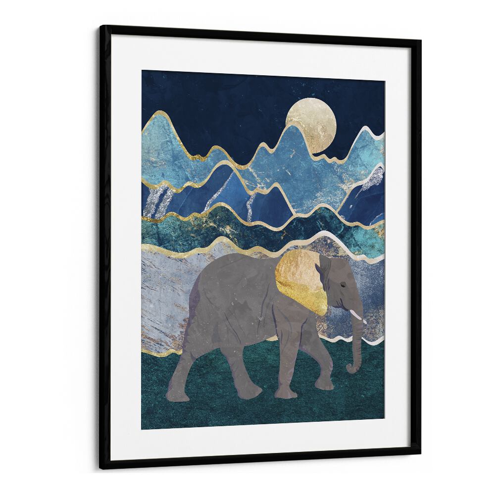 METALLIC ELEPHANT IN THE MOONLIT MOUNTAINS