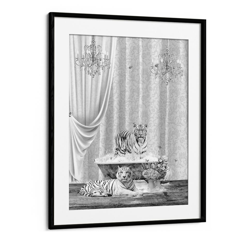 Quotes painting - WHITE TIGERS A BUBBLES BLACK A WHITE by Asianmonk