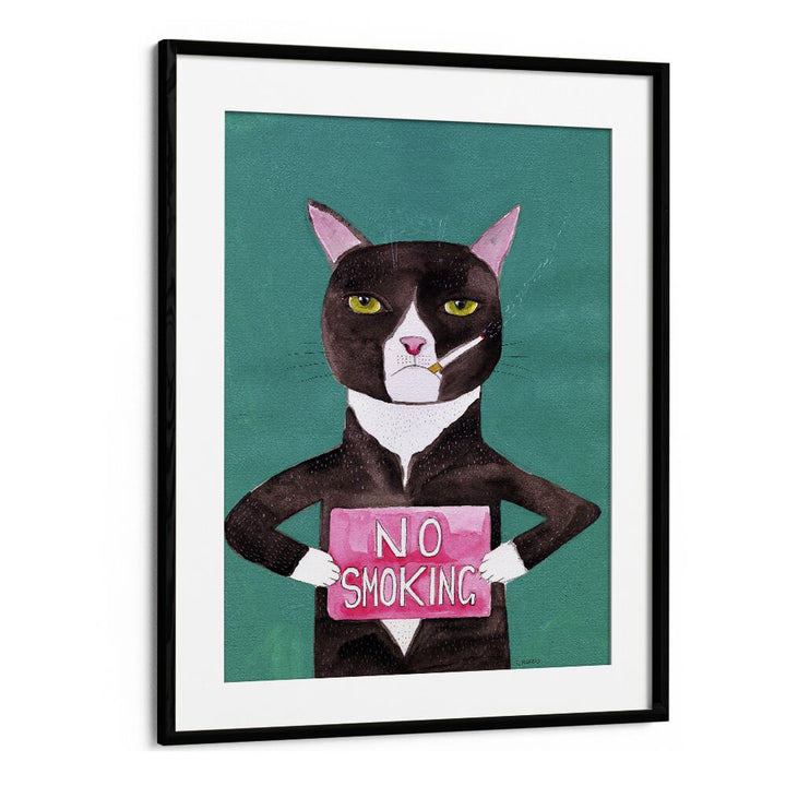 Vintage painting - NO SMOKING CAT by Asianmonk