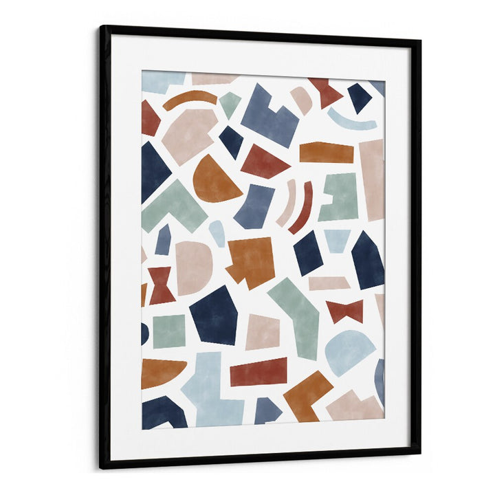 BLUE & RUST PAPER CUT-OUT BY ELENA RISTOVA, ABSTRACT ART PRINTS