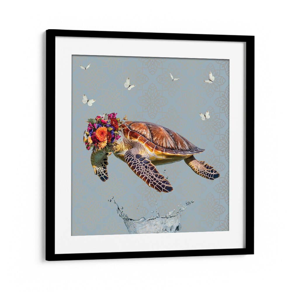 Juliya painting - SPRING FLOWER BONNET ON TURTLE by Asianmonk