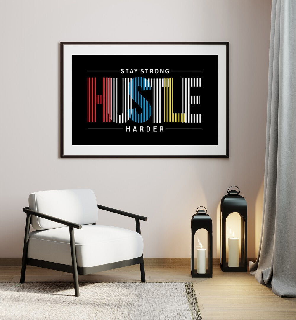 ABSTRACT painting - STAY STRONG HUSTLE HARDER by Asianmonk