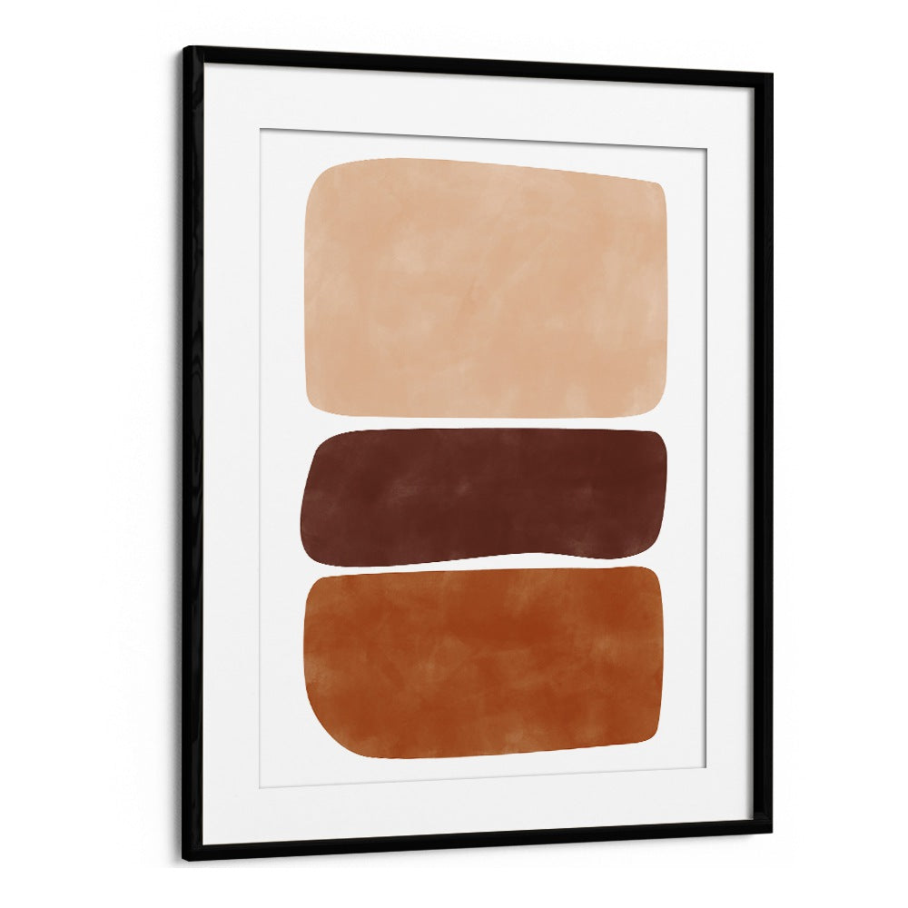 BROWN AND CREAM RECTANGLES BY ELENA RISTOVA, GEOMETRIC ART PRINTS