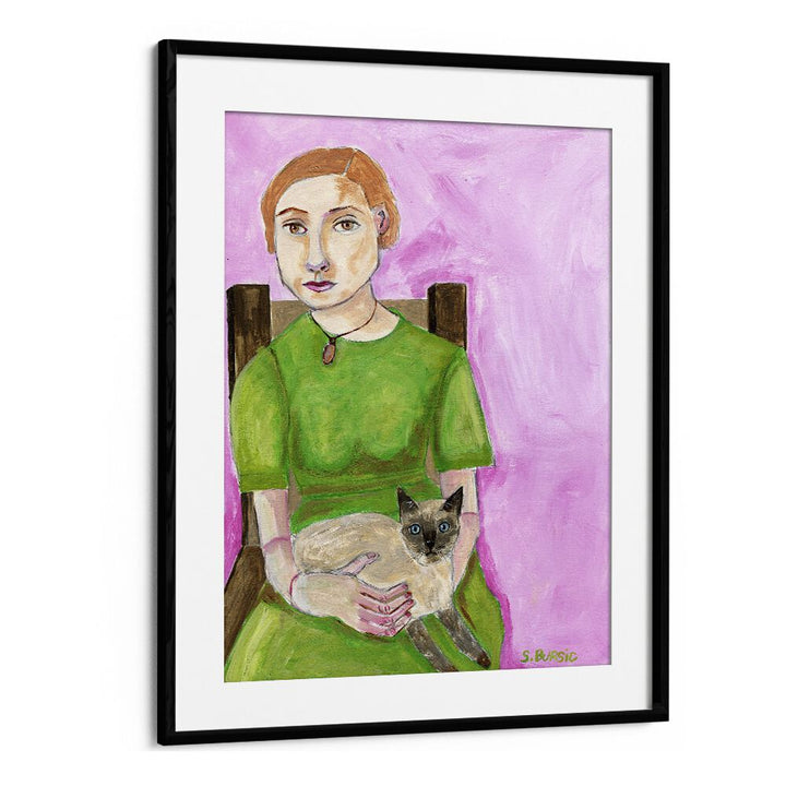 Vintage painting - LADY WITH CAT II by Asianmonk