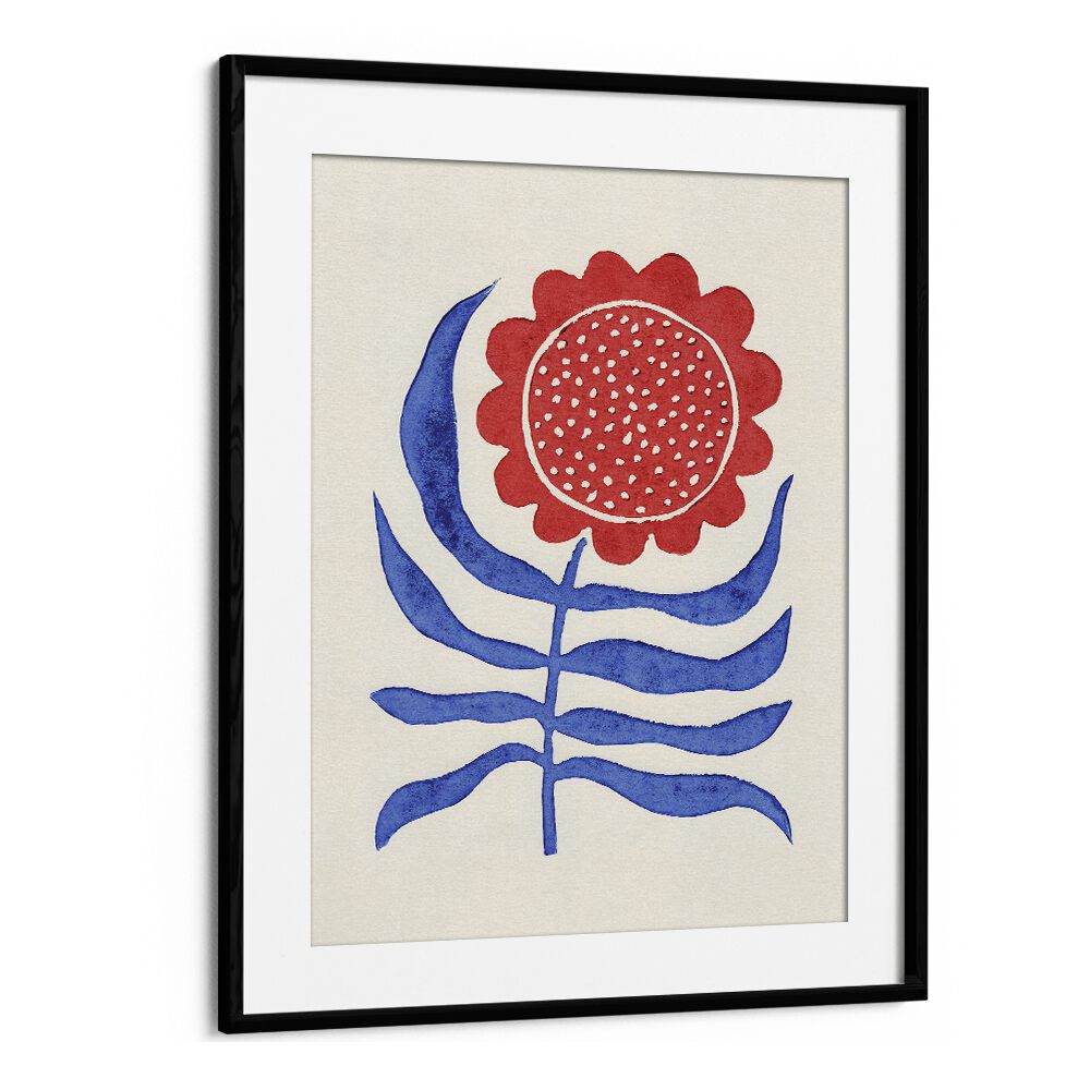 RED FLOWER LINO PRINT BY ALISA GALITSYNA BOTANICAL ART PRINTS