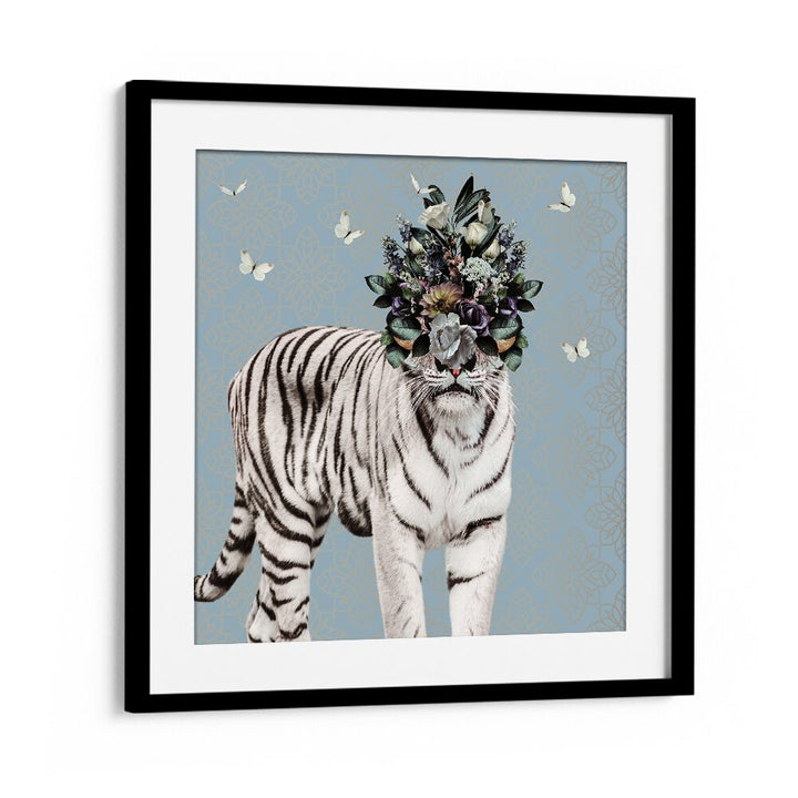 Juliya painting - SPRING FLOWER BONNET ON WHITE TIGER by Asianmonk