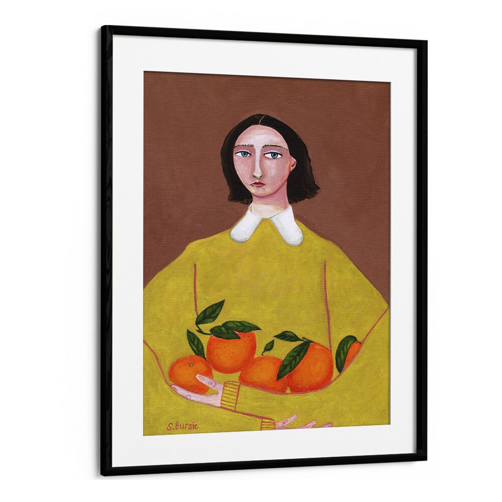 Vintage painting - LADY WITH ORANGES by Asianmonk