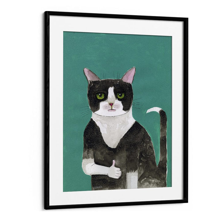 Vintage painting - THUMB'S UP CAT II by Asianmonk