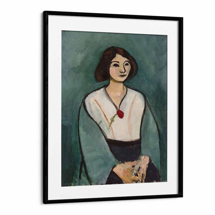 artist x collabs painting - WOMAN IN GREEN WITH A CARNATION (1909) by Asianmonk