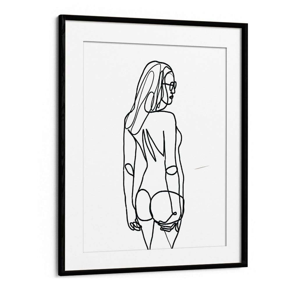 Vintage painting - LINE DRAWING OF WOMAN by Asianmonk