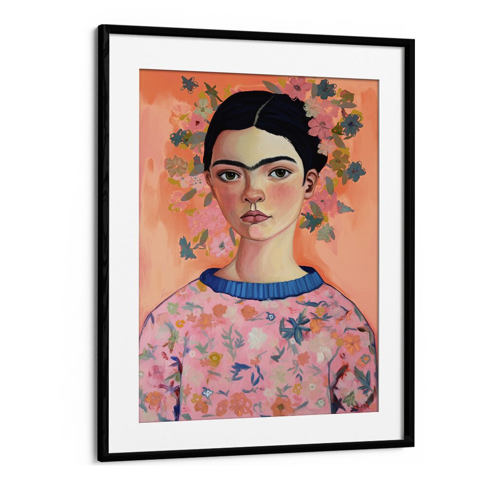 YOUNG FRIDA (PEACH) BY TREECHILD, WOMEN ILLUSTRATION ART PRINTS