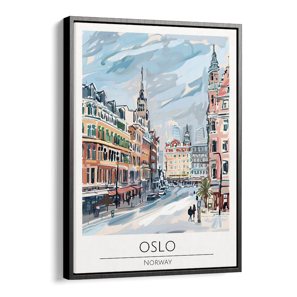 TRAVEL ART painting - OSLO - NORWAY TRAVEL ART by Asianmonk