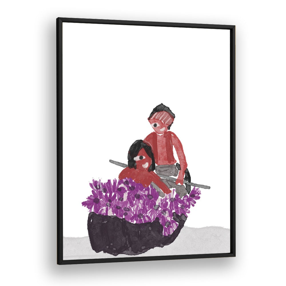 Lilly Girl - Kids In A Lilly Pond framed wallart