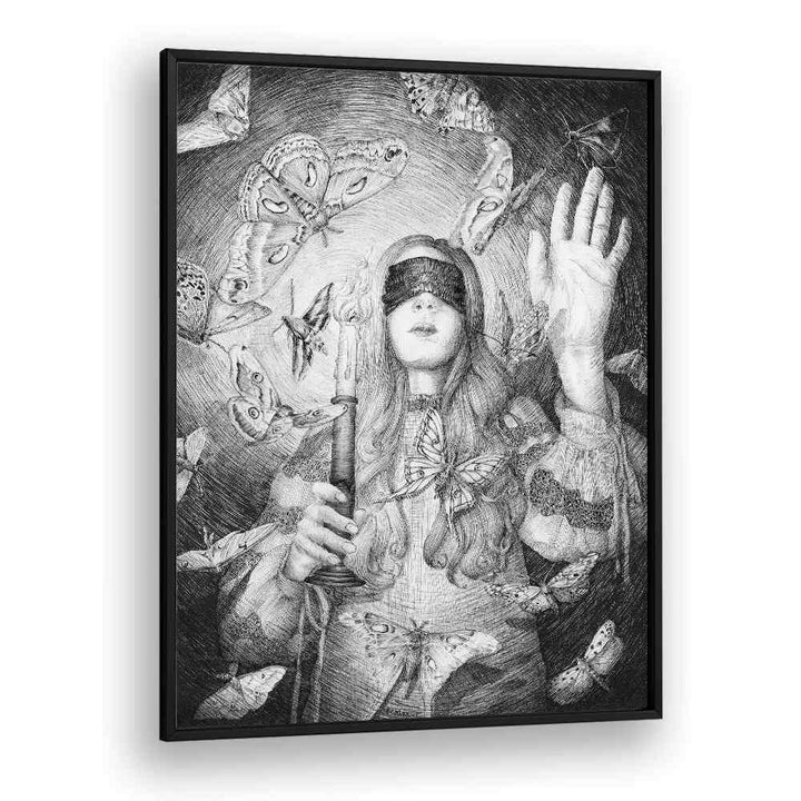 blind man's bluff Vintage paintings in Black Plain Frame