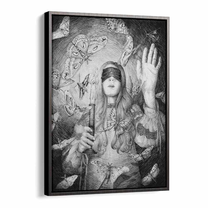 blind man's bluff Vintage paintings in Black Floater Frame